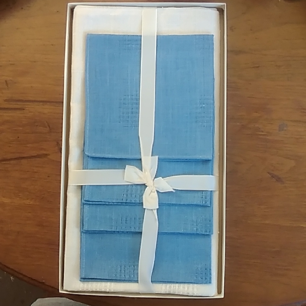 Blue Cotton Napkin Set - Unbranded